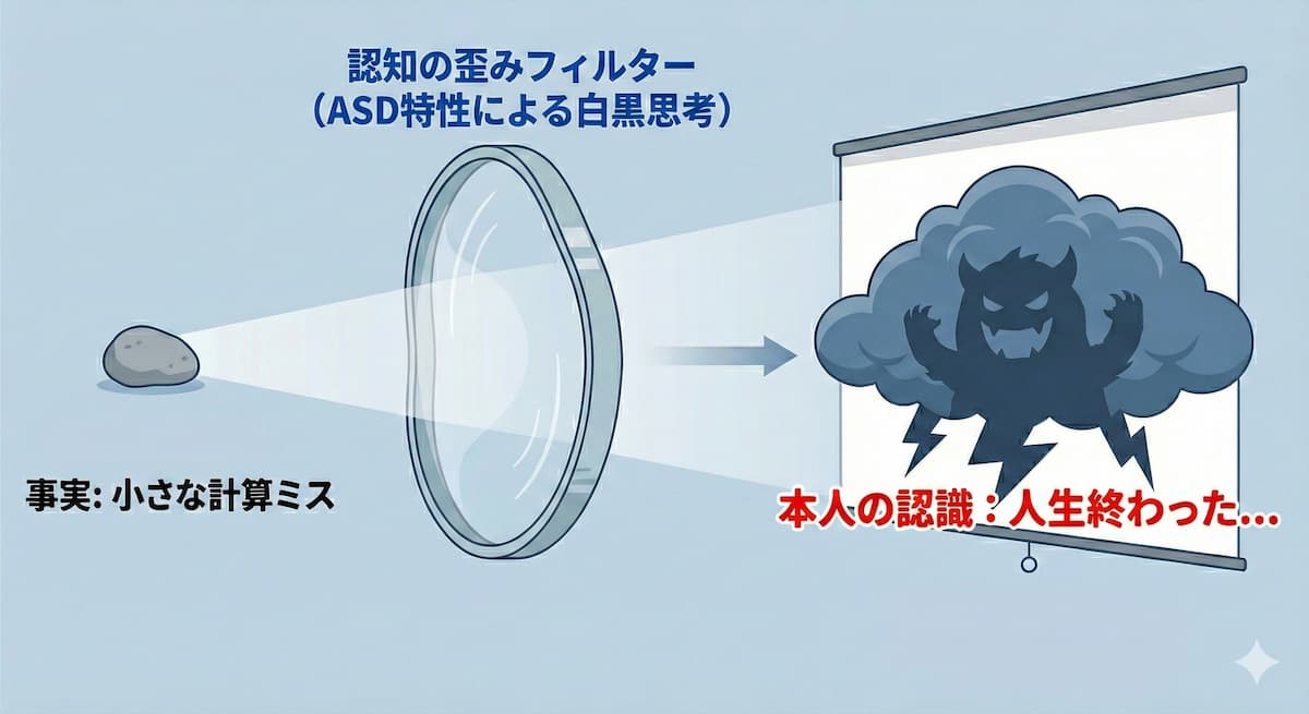 「認知の歪み」と発達障害の関係を表している